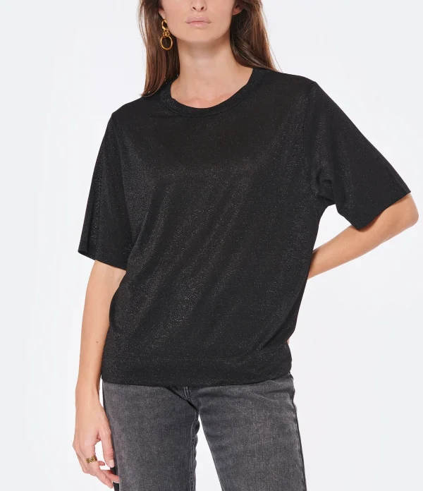 MOMONI Tee-shirt Iora Pailleté Noir 4