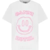 GANNI Tee-shirt Smiley Coton Blanc 22