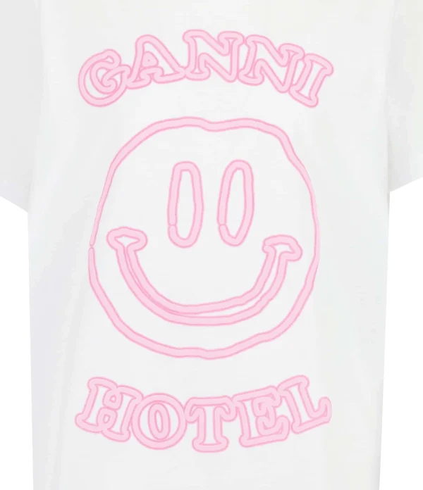 GANNI Tee-shirt Smiley Coton Blanc 3