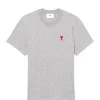 AMI PARIS Tee-shirt Unisexe Ami De Cœur Coton Bio Gris Chiné 20