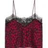 AMI PARIS Top Soie Cœurs Noir Rouge 25