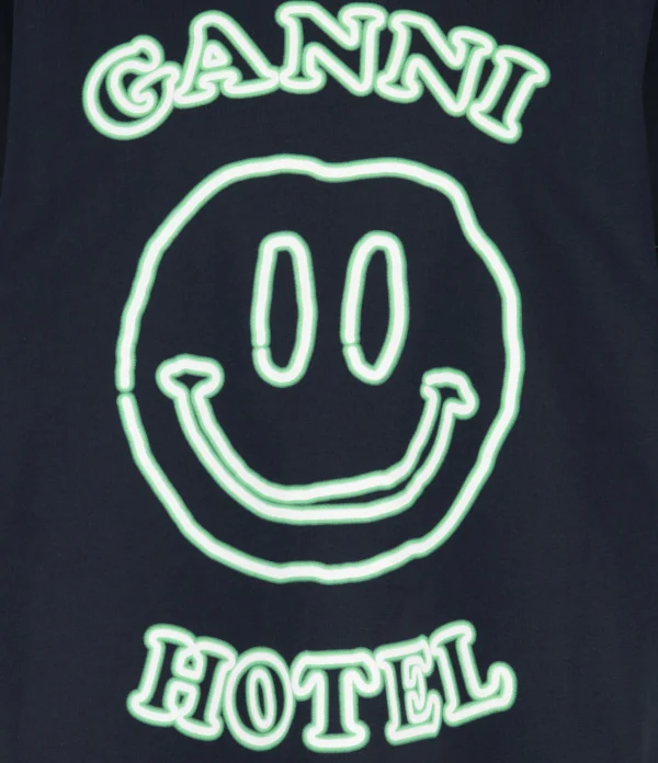 GANNI Tee-shirt Smiley Coton Bleu 3