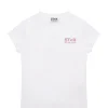 GOLDEN GOOSE Tee-shirt Star Fille Coton Blanc Rose 19