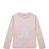 GOLDEN GOOSE Tee-shirt Enfant Star Manches Longues Coton Rose Argenté 8