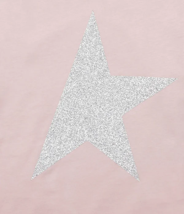 GOLDEN GOOSE Tee-shirt Enfant Star Manches Longues Coton Rose Argenté 3