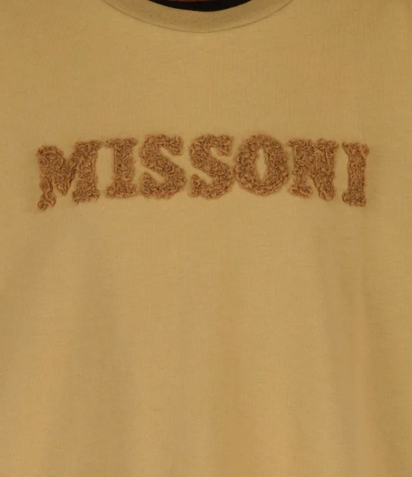 MISSONI Tee-shirt Logo Coton Beige 3