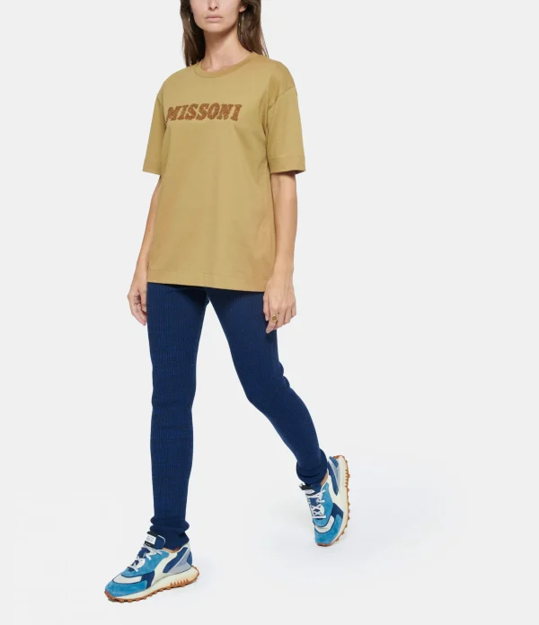 MISSONI Tee-shirt Logo Coton Beige 5