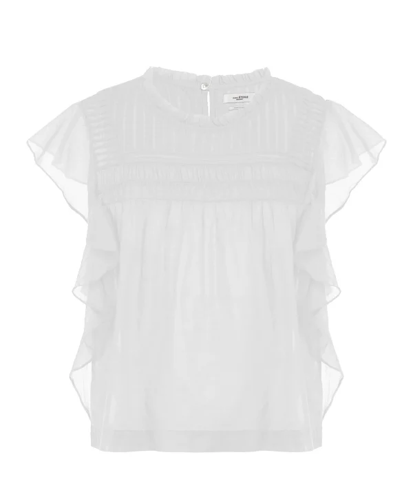 ISABEL MARANT ÉTOILE Top Layona Coton Organique Blanc 1