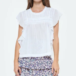 ISABEL MARANT ÉTOILE Top Layona Coton Organique Blanc 12