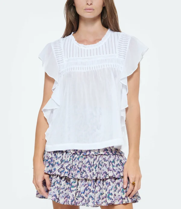 ISABEL MARANT ÉTOILE Top Layona Coton Organique Blanc 4