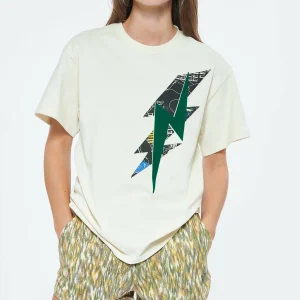 ISABEL MARANT ÉTOILE Tee-shirt Zileyna Coton Écru Vert 11