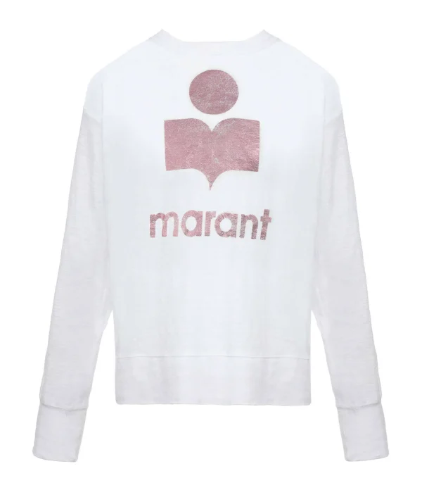 ISABEL MARANT ÉTOILE Tee-shirt Klowia Lin Blanc Rose 1