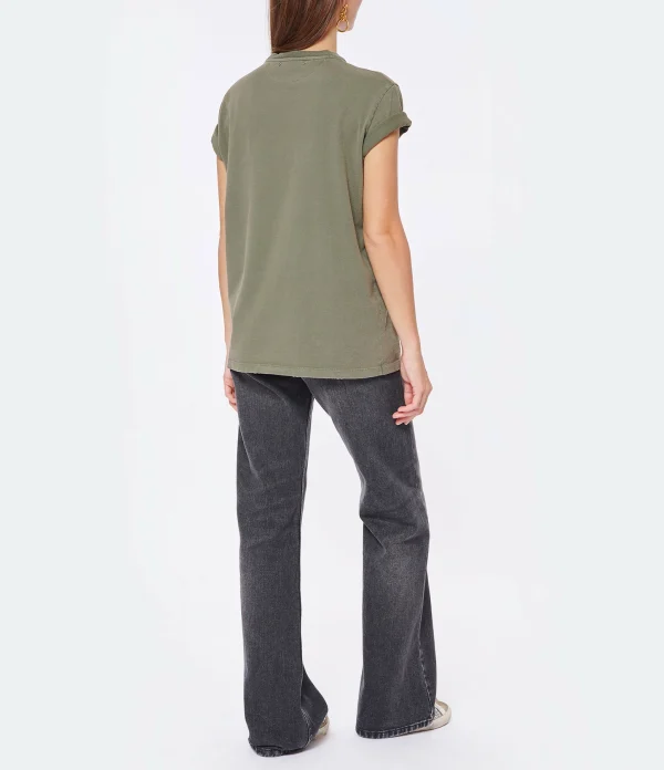 GOLDEN GOOSE Tee-shirt Golden Coton Vert Olive 5