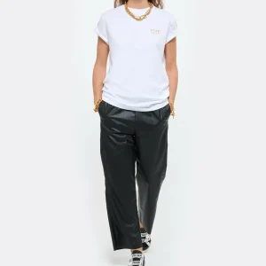 GOLDEN GOOSE Tee-shirt Big Star Coton Blanc Doré 16