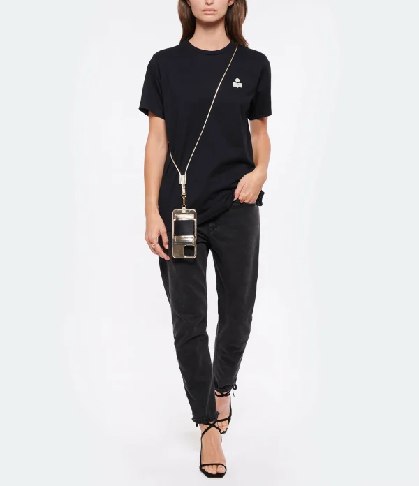 ISABEL MARANT ÉTOILE Tee-shirt Zewel Coton Organique Noir Écru 6