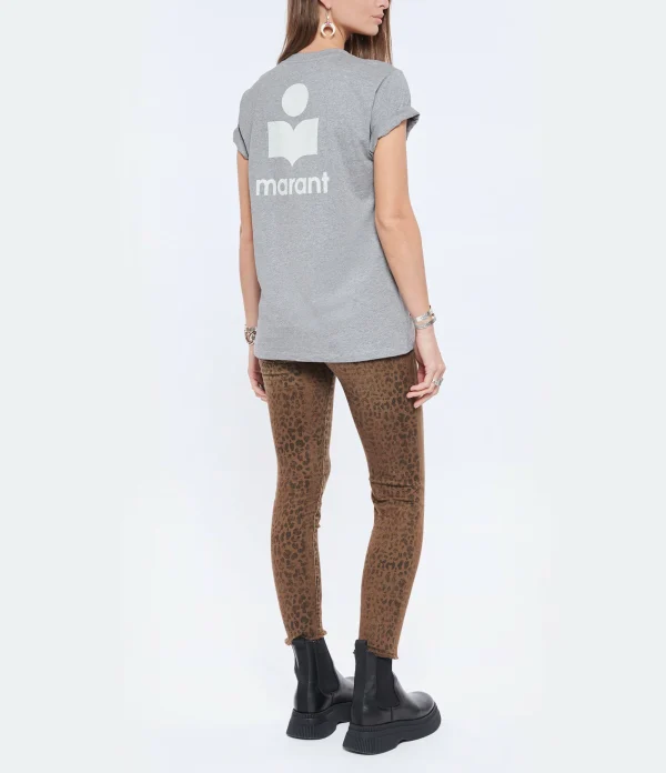 ISABEL MARANT ÉTOILE Tee-shirt Zewel Coton Organique Gris Écru 7