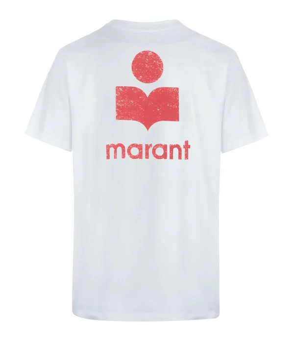 ISABEL MARANT ÉTOILE Tee-shirt Zewel Coton Organique Blanc Framboise 3