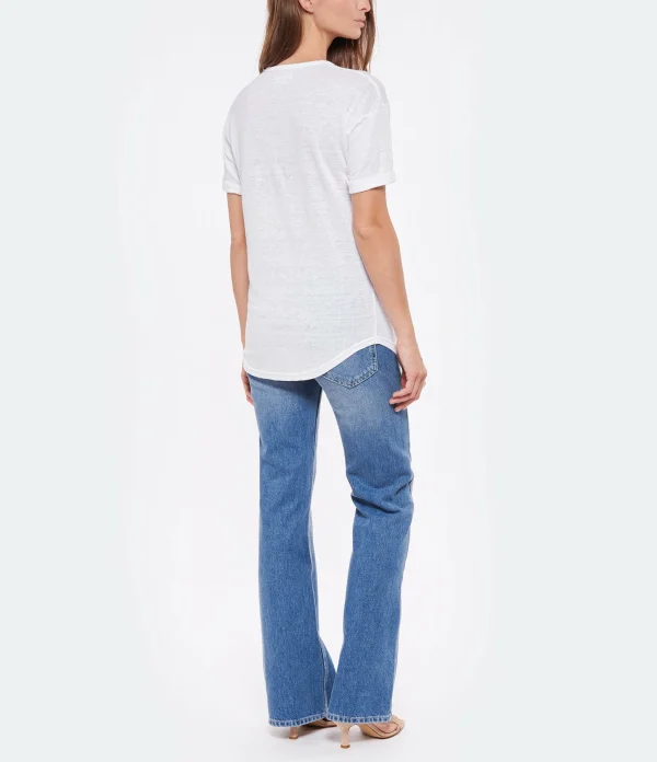 ISABEL MARANT ÉTOILE Tee-shirt Koldi Lin Blanc Rose 6