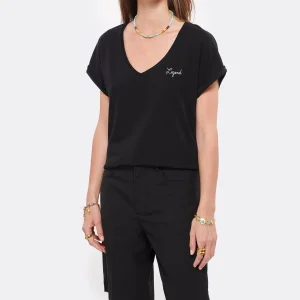 MAISON LABICHE Tee-shirt Col V Legend Coton Biologique Noir 11