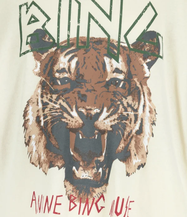 ANINE BING Tee-shirt Tiger Coton Organique Stone 3