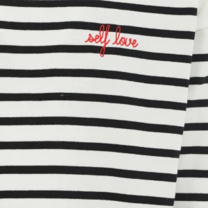 MAISON LABICHE Tee-shirt Self Love Coton Biologique Ivoire Noir 9