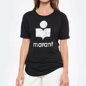 ISABEL MARANT ÉTOILE Tee-shirt Koldi Lin Noir Argenté 12