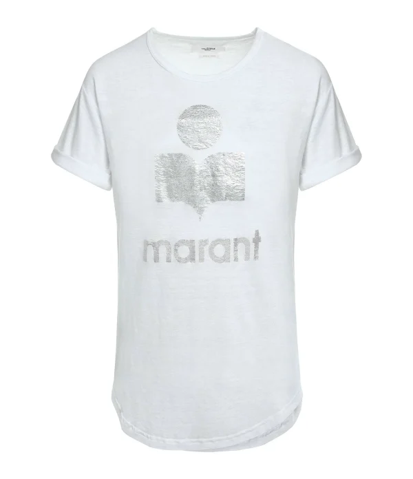 ISABEL MARANT ÉTOILE Tee-shirt Koldi Lin Blanc Argenté 1