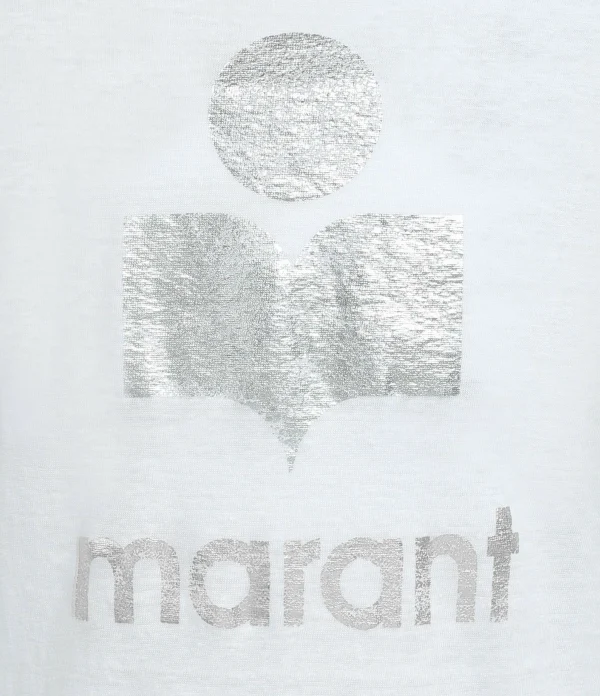 ISABEL MARANT ÉTOILE Tee-shirt Koldi Lin Blanc Argenté 3