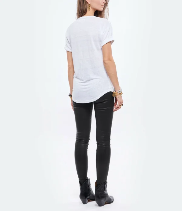 ISABEL MARANT ÉTOILE Tee-shirt Koldi Lin Blanc Argenté 6