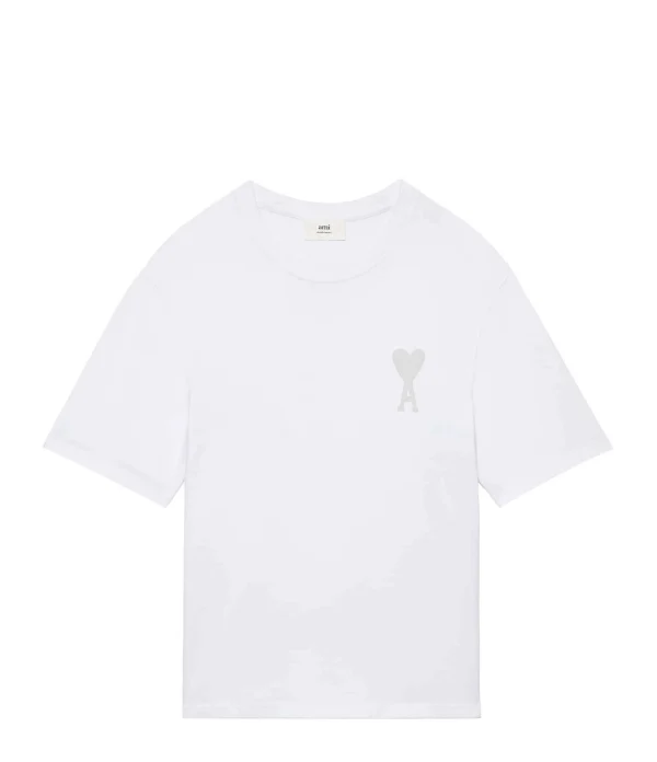 AMI PARIS Tee-shirt Unisexe Ami De Cœur Coton Biologique Blanc 1