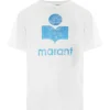 ISABEL MARANT ÉTOILE Tee-shirt Zewel Lin Blanc Bleu 19