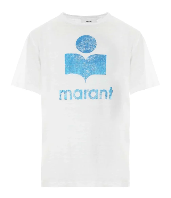 ISABEL MARANT ÉTOILE Tee-shirt Zewel Lin Blanc Bleu 1