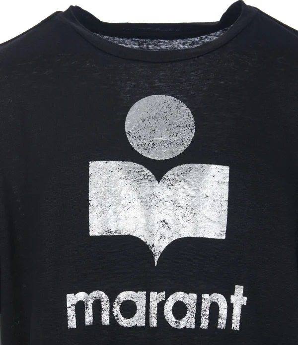 ISABEL MARANT ÉTOILE Tee-shirt Zewel Lin Noir Argenté 3