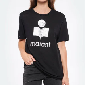 ISABEL MARANT ÉTOILE Tee-shirt Zewel Lin Noir Argenté 12