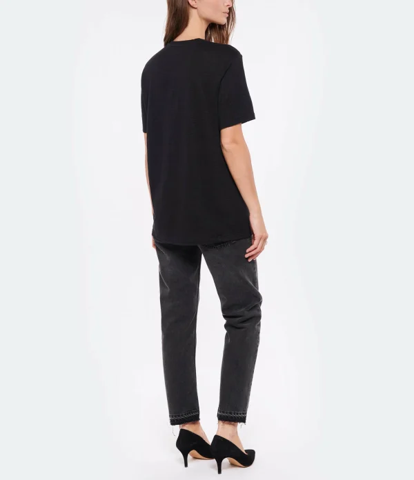 ISABEL MARANT ÉTOILE Tee-shirt Zewel Lin Noir Argenté 7