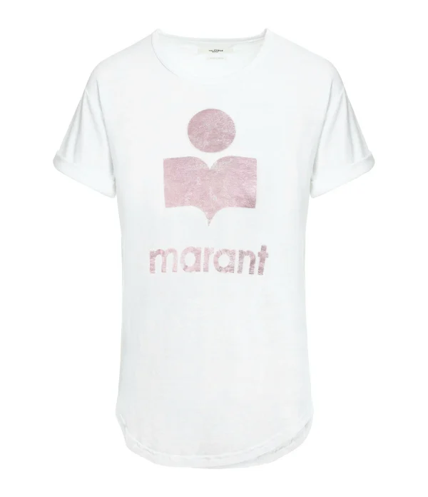 ISABEL MARANT ÉTOILE Tee-shirt Koldi Lin Blanc Rose 1