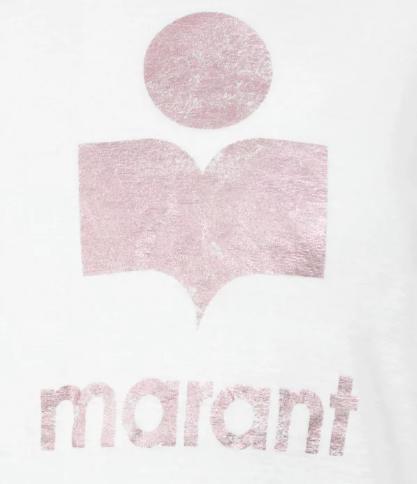 ISABEL MARANT ÉTOILE Tee-shirt Koldi Lin Blanc Rose 3