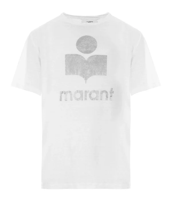 ISABEL MARANT ÉTOILE Tee-shirt Zewel Lin Blanc Argenté 1