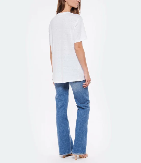 ISABEL MARANT ÉTOILE Tee-shirt Zewel Lin Blanc Argenté 6