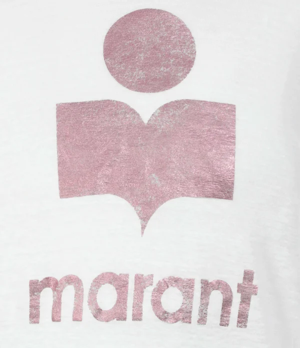 ISABEL MARANT ÉTOILE Tee-shirt Klowia Lin Blanc Rose 3