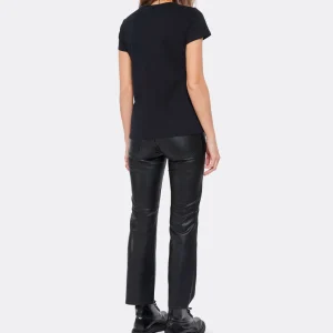 MAJESTIC FILATURES Tee-shirt Julia Col V Coton Noir 15