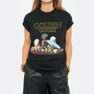 GOLDEN GOOSE Tee-shirt Golden Coton Noir 11