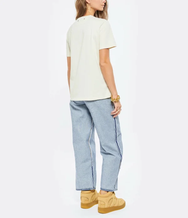 GOLDEN GOOSE Tee-shirt Golden Coton Blanc 5