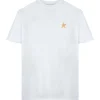 GOLDEN GOOSE Tee-shirt Étoile Coton Blanc Doré 17