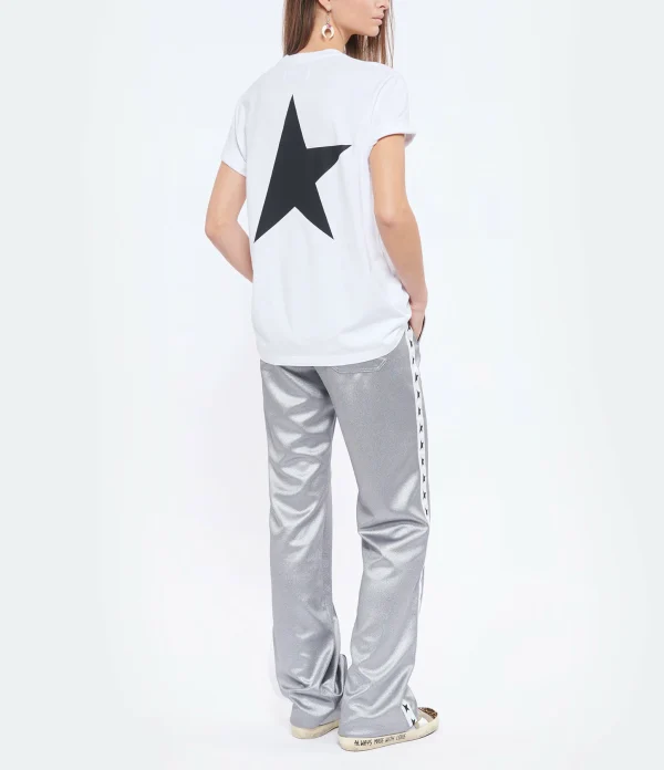 GOLDEN GOOSE Tee-shirt Big Star Coton Blanc Noir 7