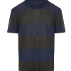 ROBERTO COLLINA Tee-shirt Rayures Bleu Noir 19