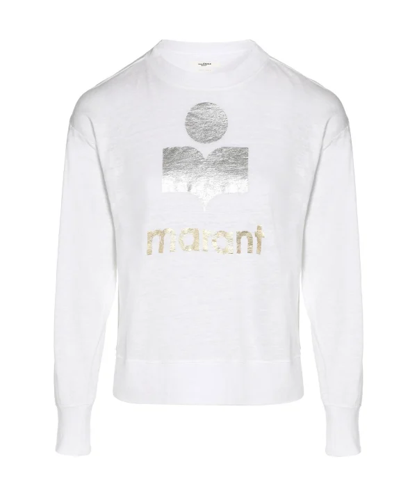 ISABEL MARANT ÉTOILE Tee-shirt Klowia Lin Blanc Argenté Doré 1