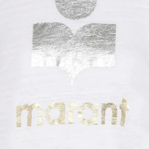 ISABEL MARANT ÉTOILE Tee-shirt Klowia Lin Blanc Argenté Doré 8