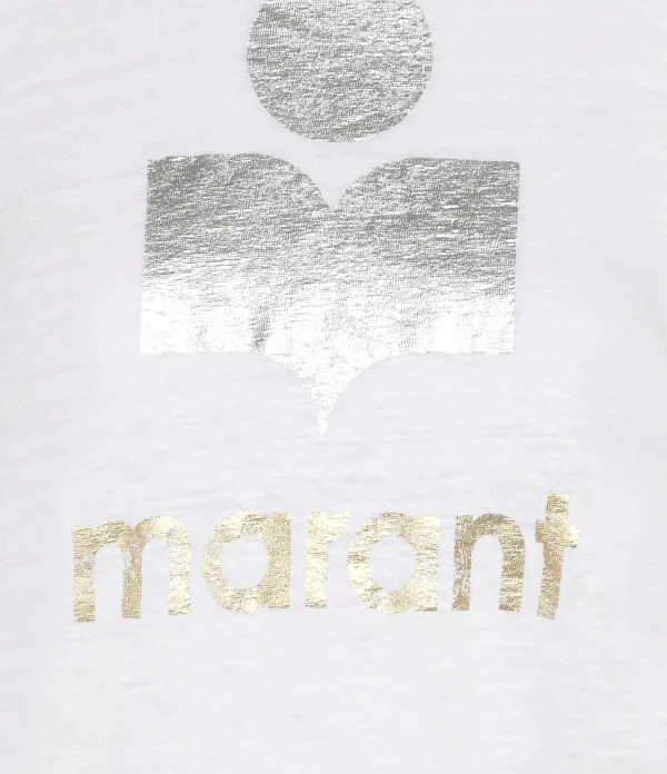 ISABEL MARANT ÉTOILE Tee-shirt Klowia Lin Blanc Argenté Doré 3