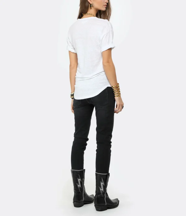 ISABEL MARANT ÉTOILE Tee-shirt Koldi Uni Lin Blanc 6